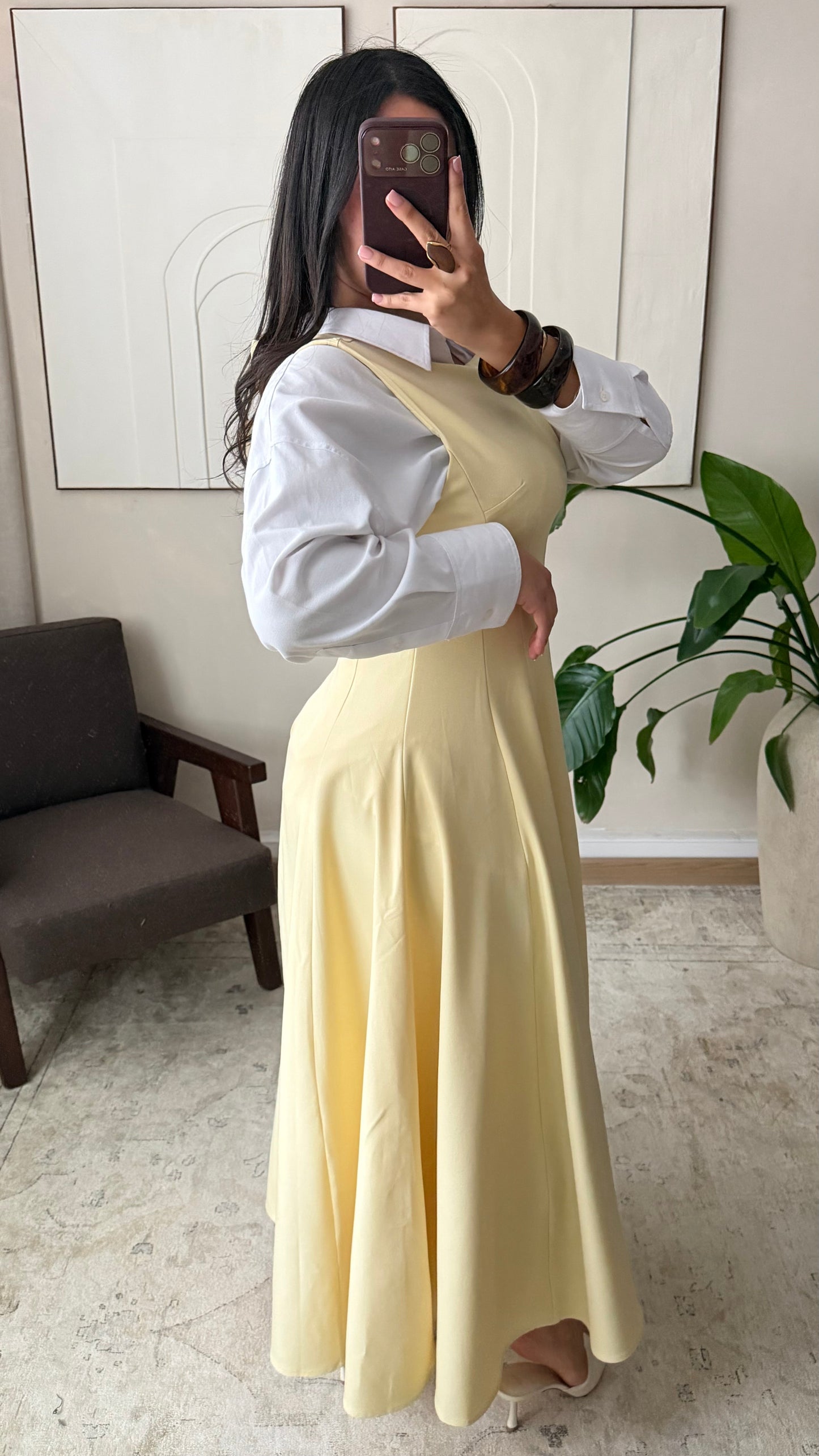 Robe Sans Manches Ajustee I Jaune
