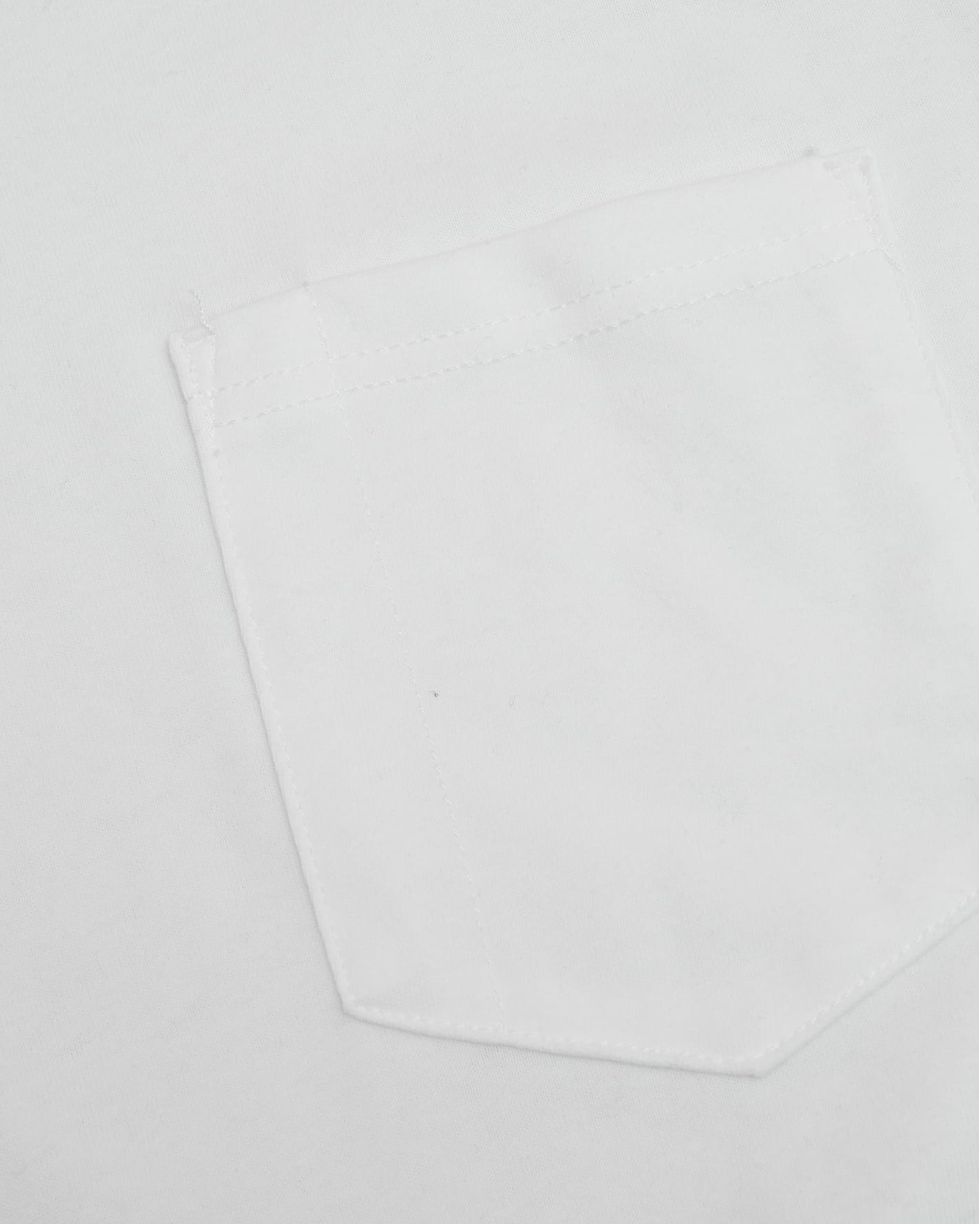 White Heavyweight Long Sleeve Pocket Crew 4-Pack