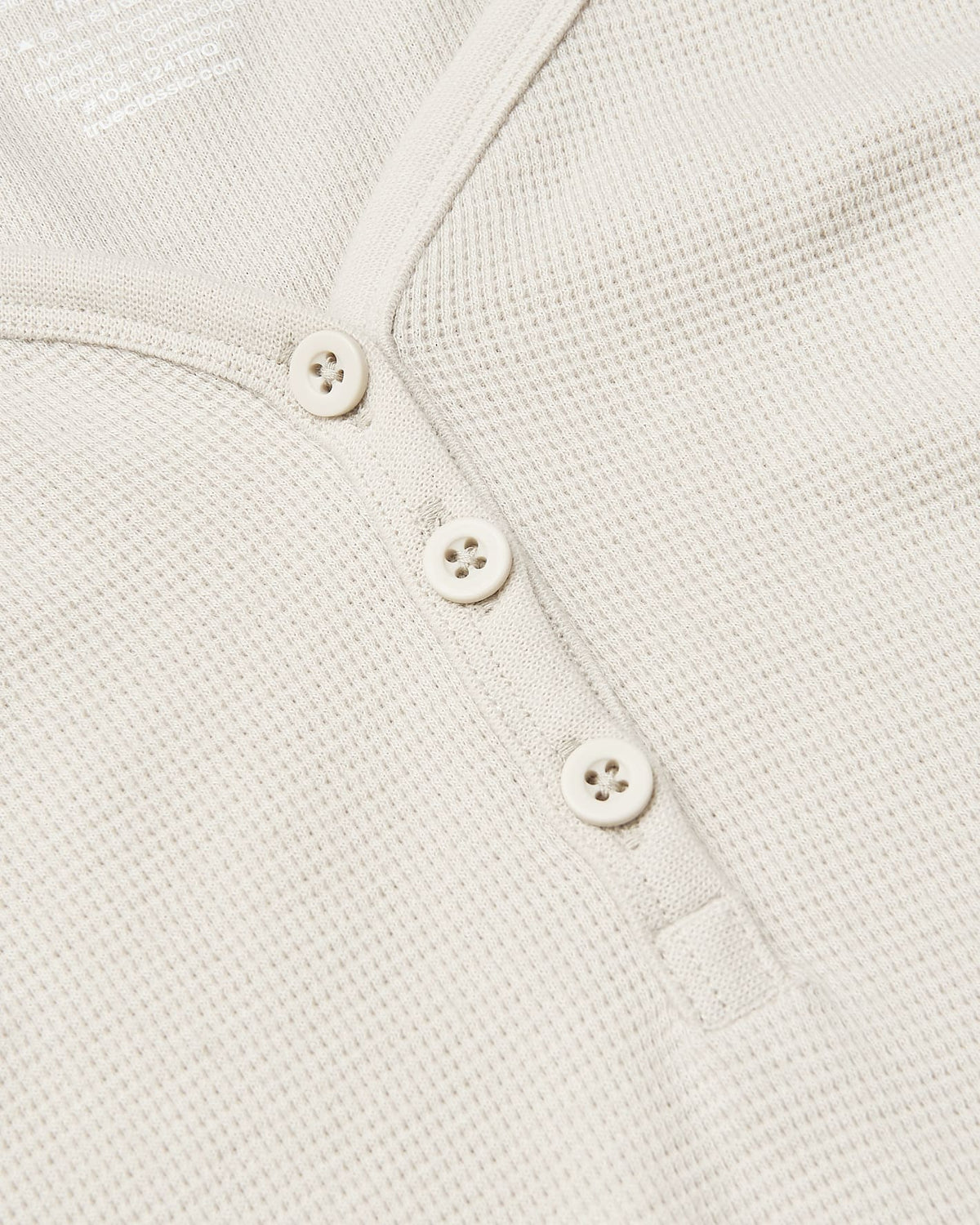 Womens Oatmeal Waffle Long Sleeve Boxy Henley