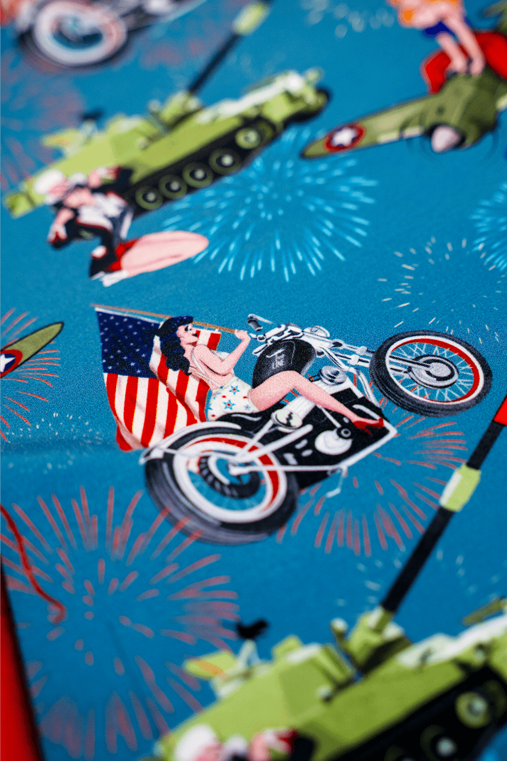 4th of July Pin Up - Short Sleeve Button Down