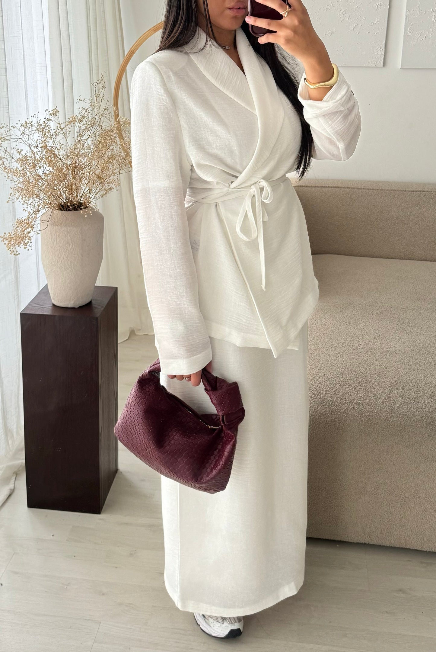 Création MADE IN TURQUIE I Ensemble jupe et blazer AL KITAAN I Blanc