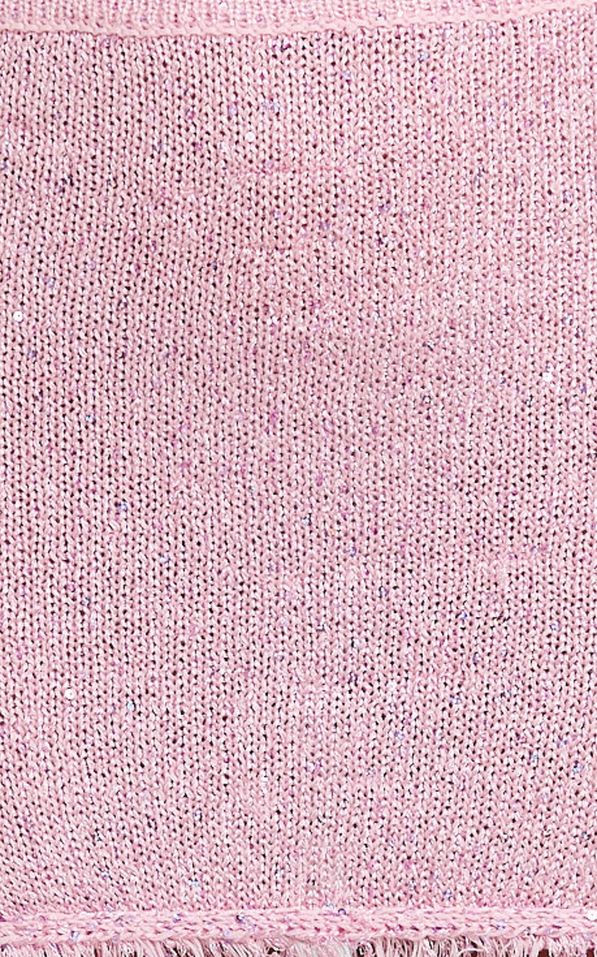 Jaden Mini Skirt - Sequin Knit Low Rise Skirt with Shell Belt in Light Pink