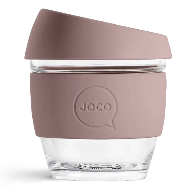 JOCO Small Glass Coffee Cup 235ml 8oz - Dune Taupe