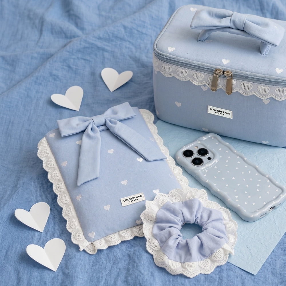 Scrunchie - Powder Blue Hearts