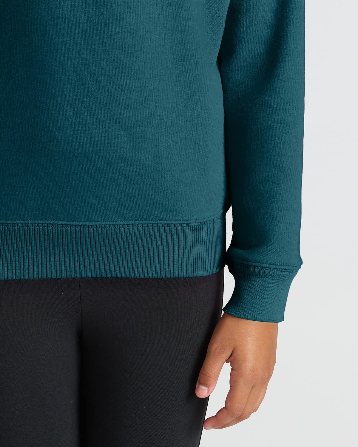 Girls Deep Emerald Slouch Pullover Crew