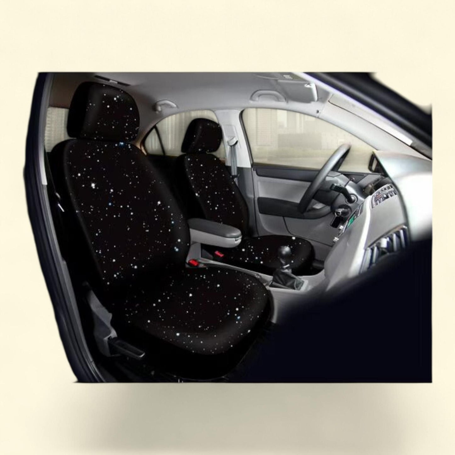 Auto Drive Universal Fit Black Flat Cloth Car Seat Covers, Set of 2, NASAZH35, Fit for Cars, SUVs, MPVs