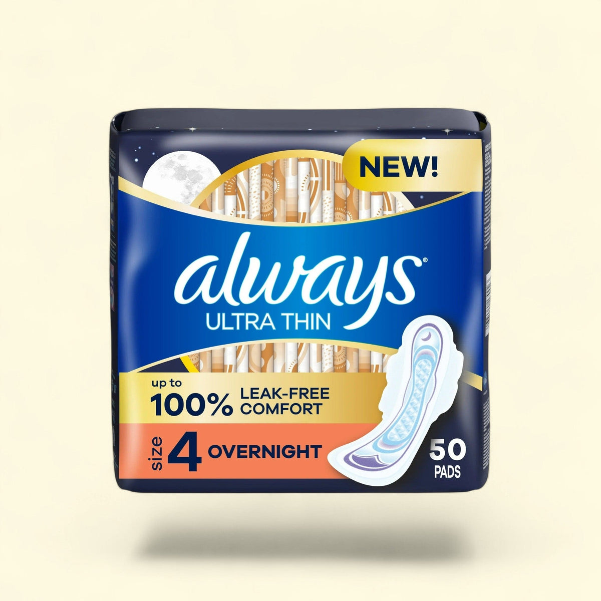 Always Ultra Thin Pads Size 4, 50 Ct