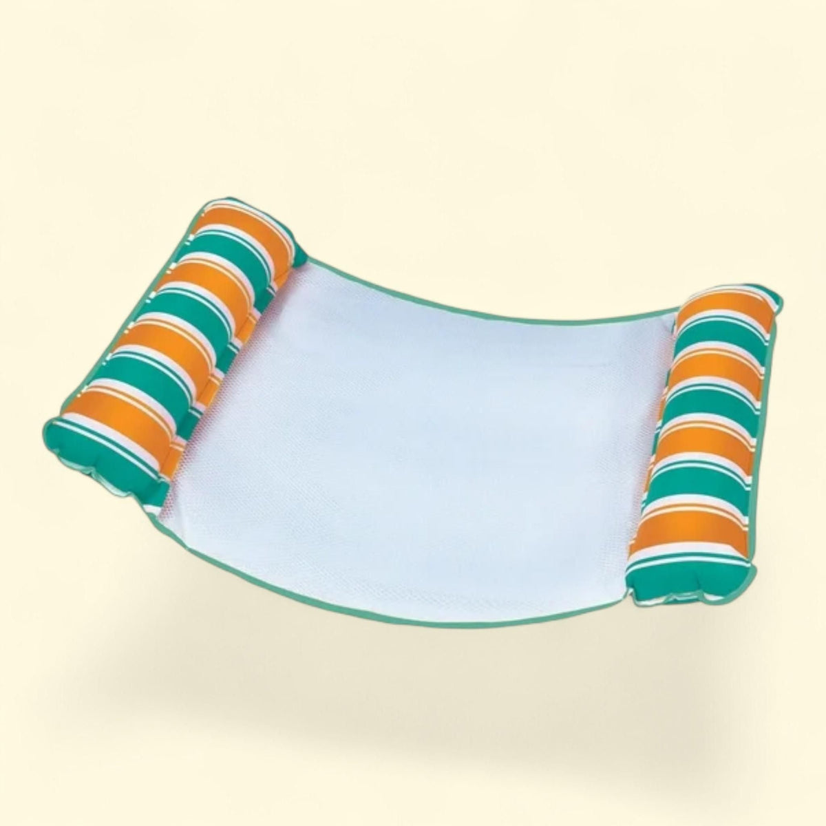 Aqua-Leisure Monterey Hammock Pool Float, Teal/Orange Stripe, 250 lb Capacity
