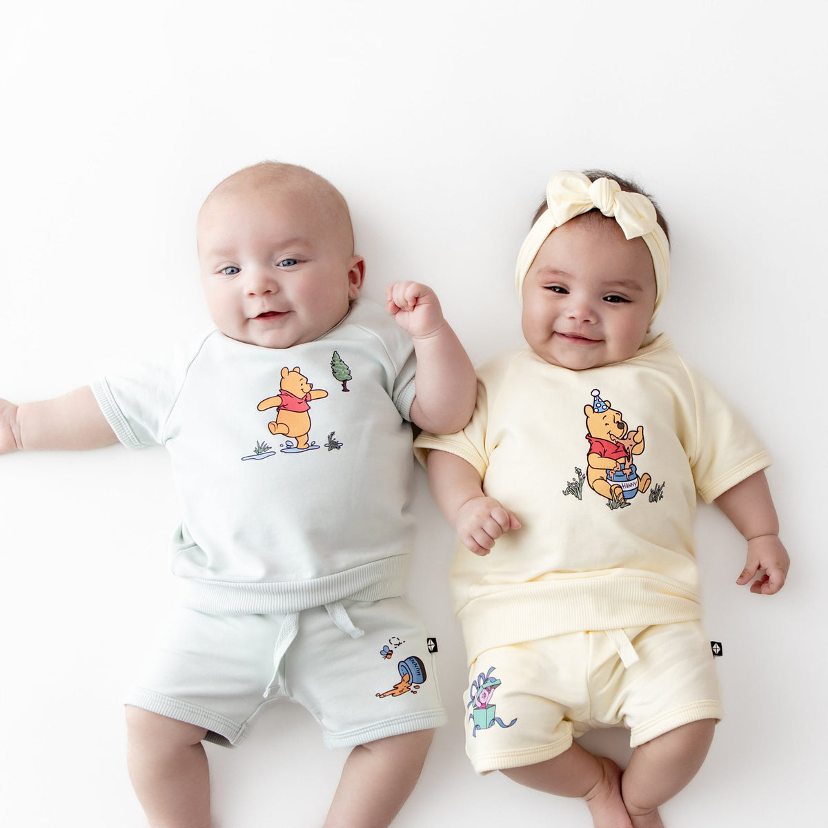 Short Sleeve Jogger Set in Winnie the Pooh on Chamomile