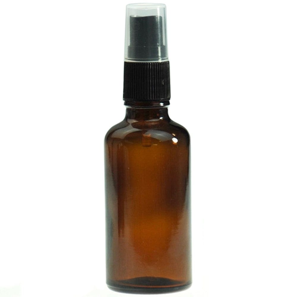 Amber Glass Bottle with Black Atomiser - 50ml