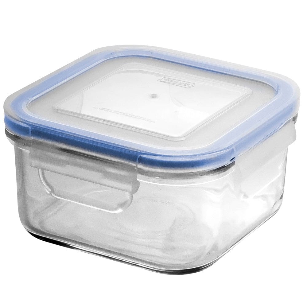 Glasslock Glass Food Storage Container 480ml Square|Freezer Safe Blue Seal