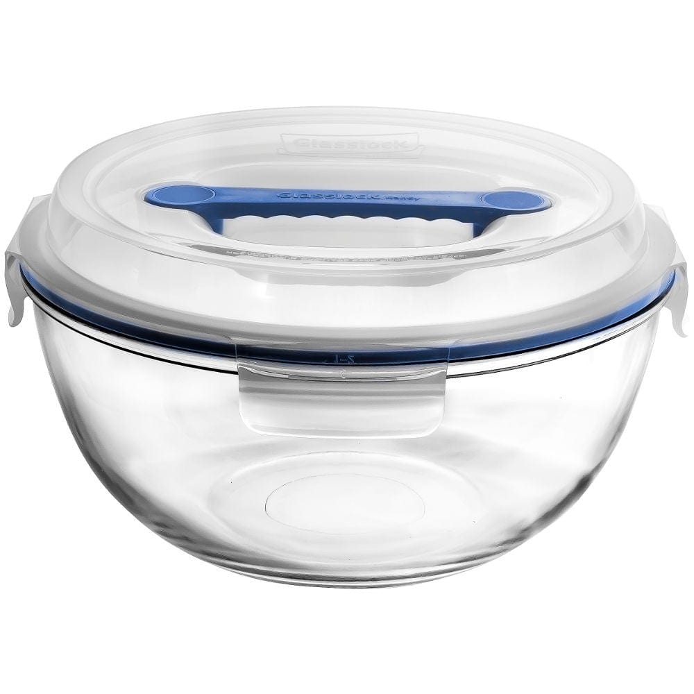 Glasslock Glass Mixing Bowl & Container with HANDLE 4000ml | Freezer Safe