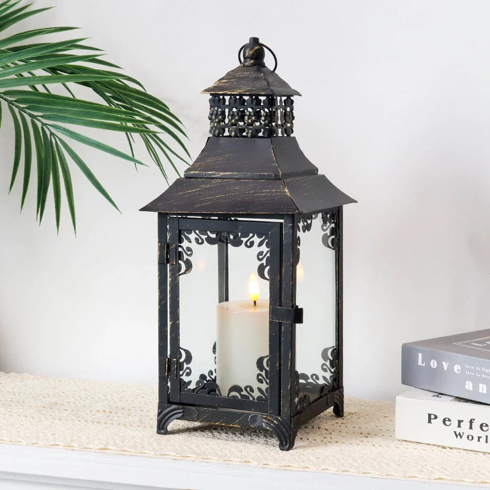 14.5'' High Vintage Style Candle Lantern White