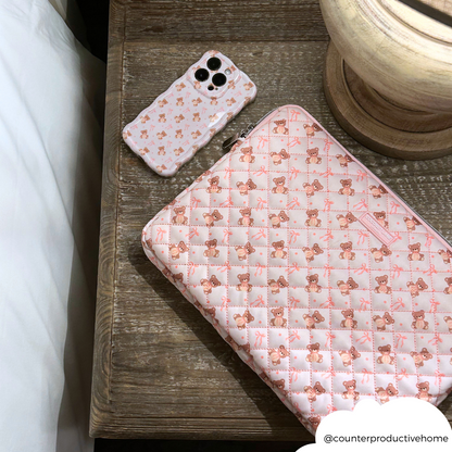 Quilted Thea Teddy Laptop Sleeve
