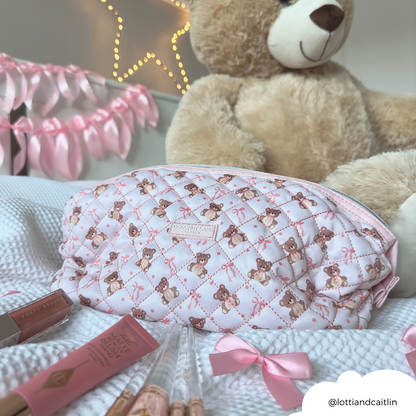 Expandable Makeup Bag - Quilted Thea Teddy