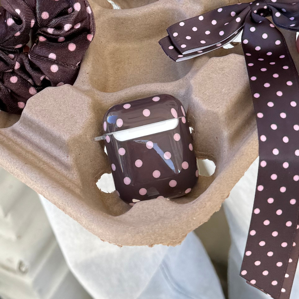 Airpods Case - Brown Polka Dot