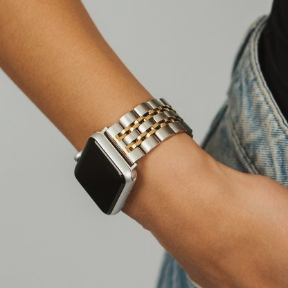Stainless Steel Apple Watch Strap - Silver & Gold