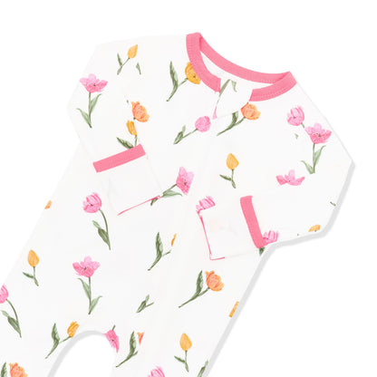 Zippered Romper in Tulip