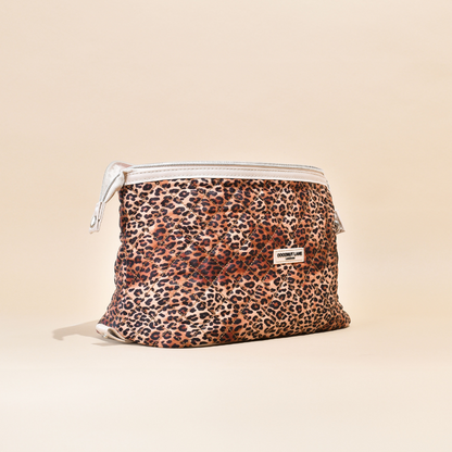 Expandable Makeup Bag - Quilted Leopard