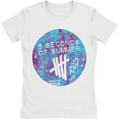 5 Seconds Of Summer Scribble Logo Tie-Dye Junior Top