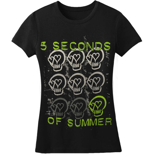 5 Seconds Of Summer Skulls Junior Top