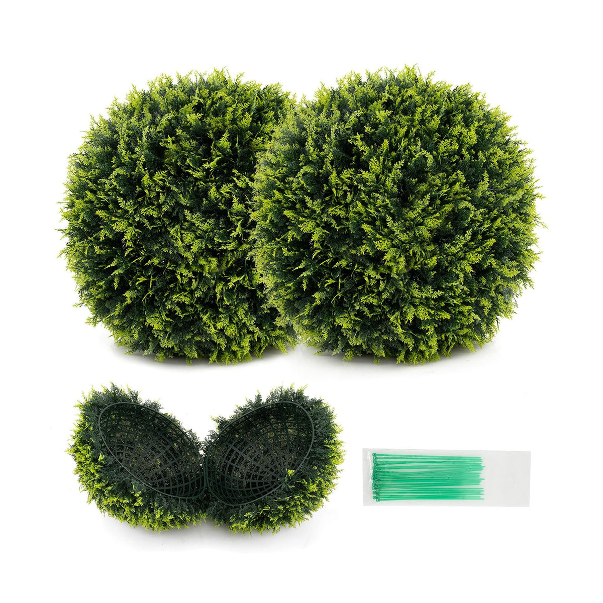 2 Pieces 18/22 Inches Indoor Outdoor Faux Decorative Balls for Patio Garden Front Door Balcony and Backyard