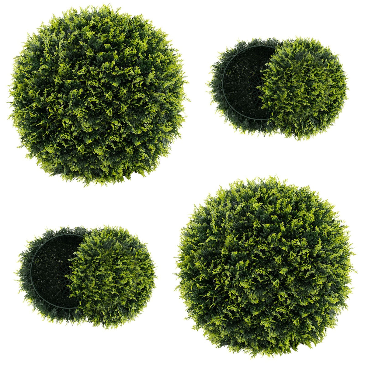 2 Pieces 18/22 Inches Indoor Outdoor Faux Decorative Balls for Patio Garden Front Door Balcony and Backyard