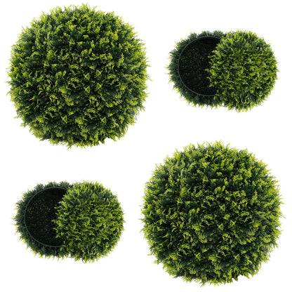 2 Pieces 18/22 Inches Indoor Outdoor Faux Decorative Balls for Patio Garden Front Door Balcony and Backyard