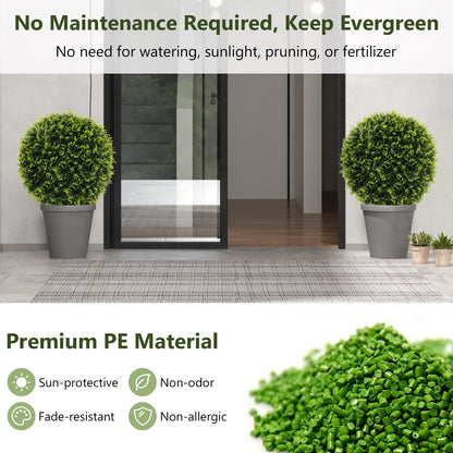 2 Pieces 18/22 Inches Indoor Outdoor Faux Decorative Balls for Patio Garden Front Door Balcony and Backyard