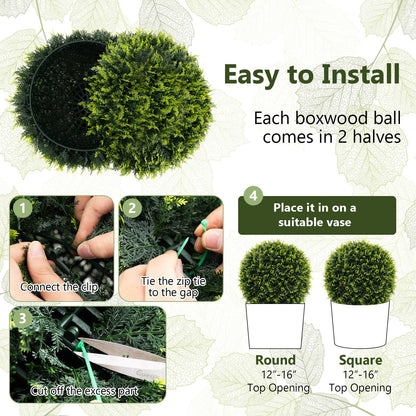 2 Pieces 18/22 Inches Indoor Outdoor Faux Decorative Balls for Patio Garden Front Door Balcony and Backyard