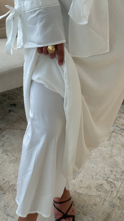 Jupe Droite En Lin Sirya I Blanc