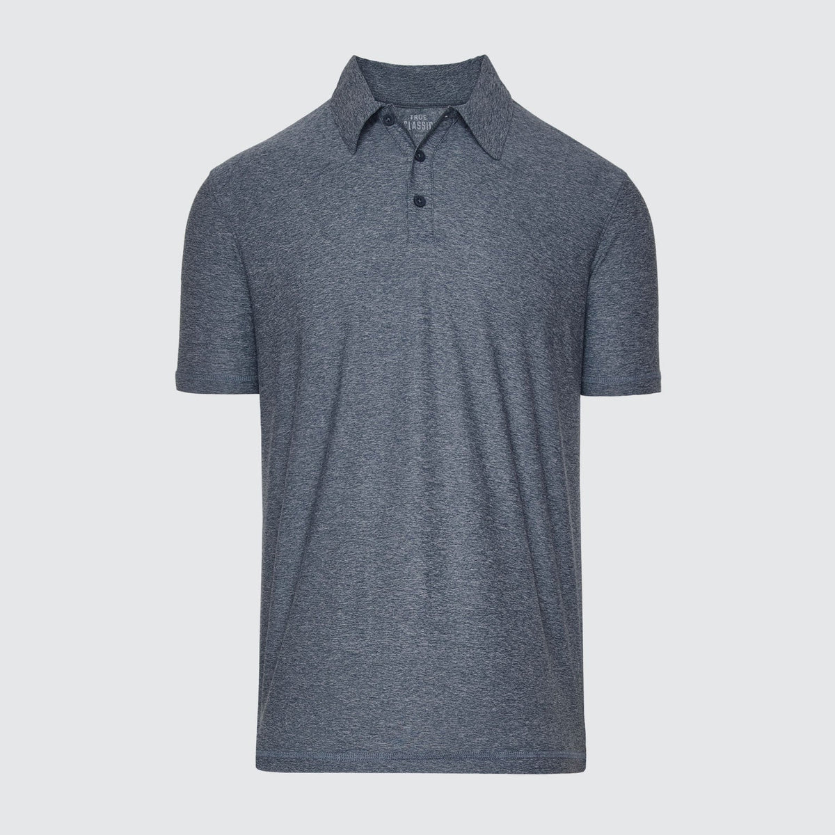 Heather Navy Short Sleeve Active Polo