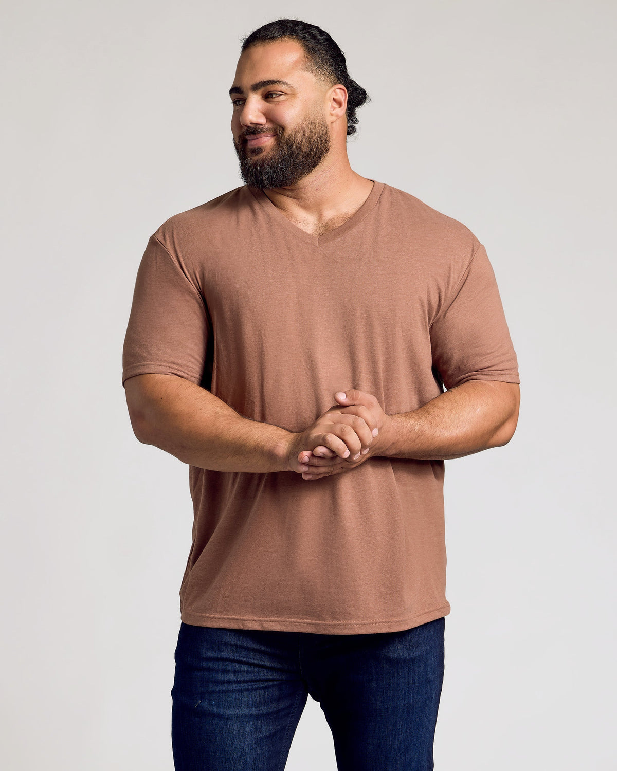Dark Heather Sepia Classic V-Neck