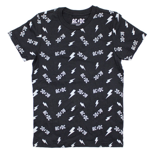 AC/DC Allover Print Logos & Lightning Bolts T-shirt