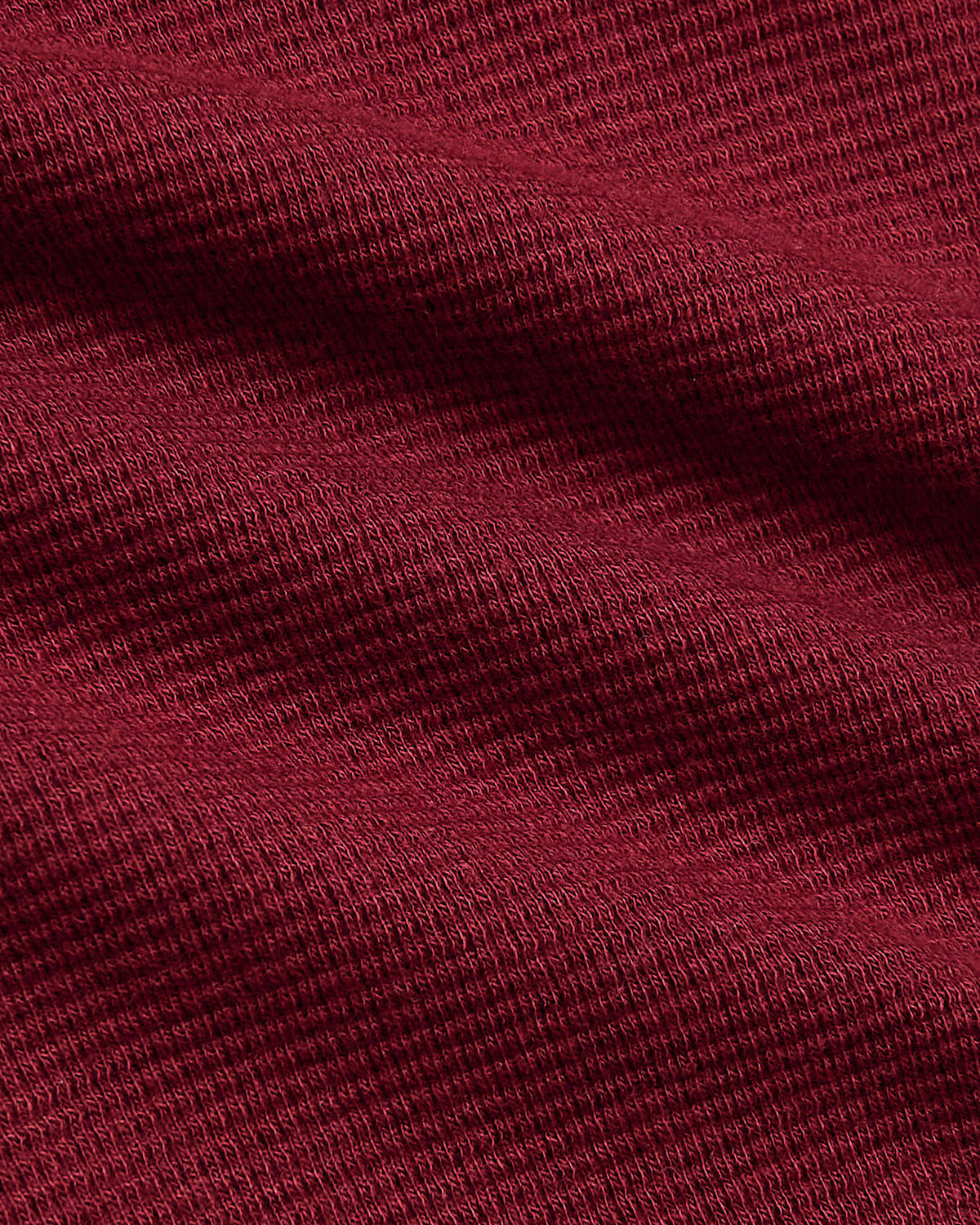 Womens Dark Maroon Waffle Long Sleeve Boxy Henley