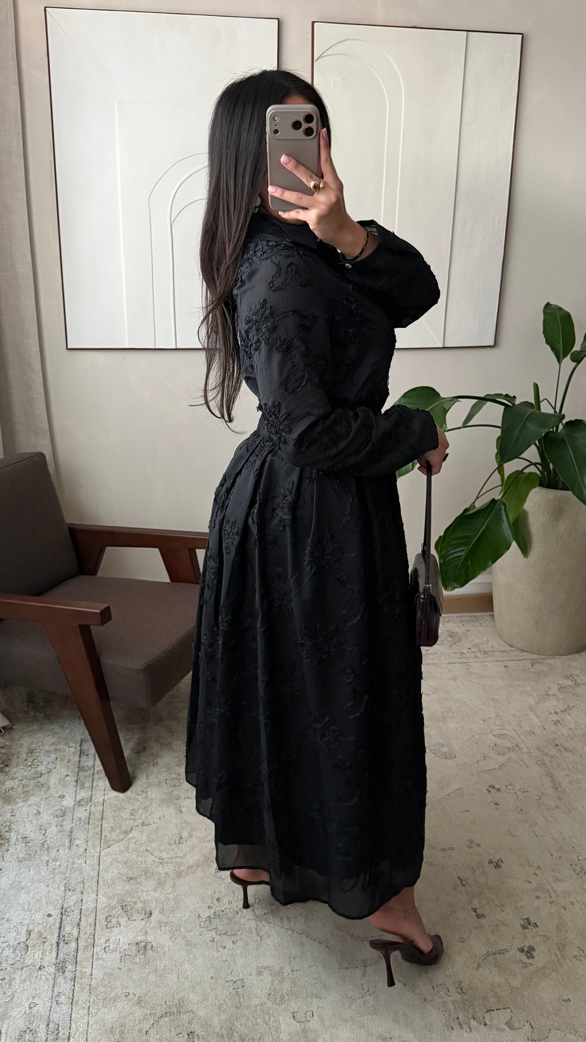 Jupe Effet Fleurs I Noir