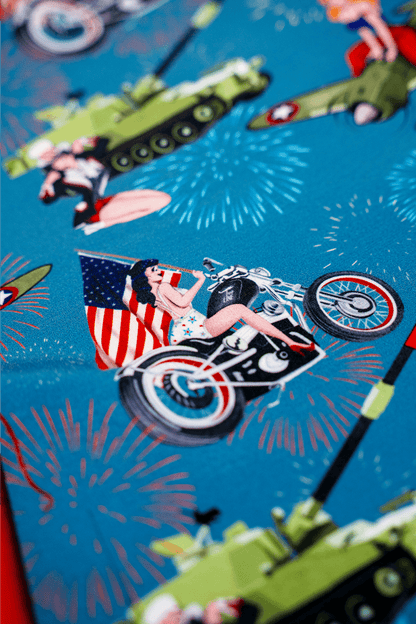 4th of July Pin Up - Short Sleeve Button Down