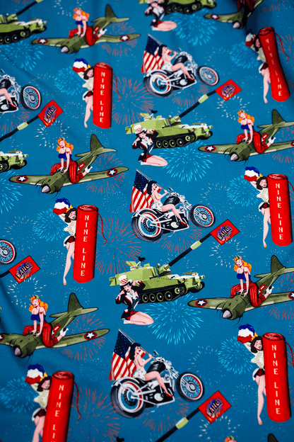 4th of July Pin Up - Short Sleeve Button Down