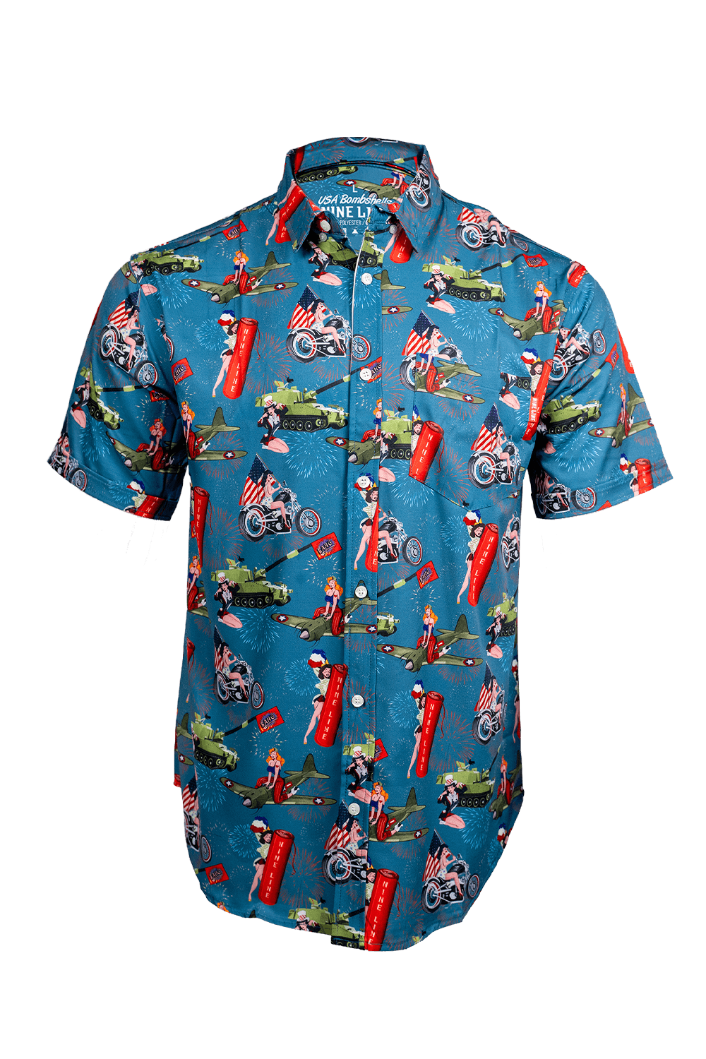 4th of July Pin Up - Short Sleeve Button Down