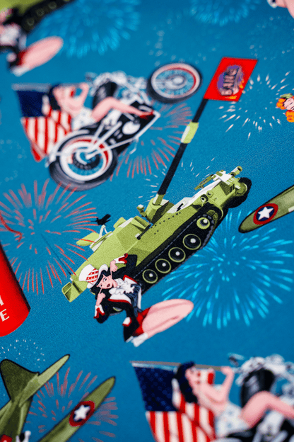 4th of July Pin Up - Short Sleeve Button Down