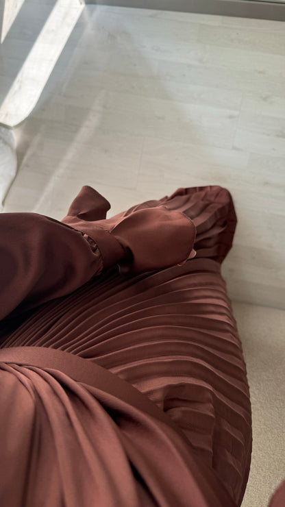 Robe Turquie Cache Coeur Plissee I Marron Rose