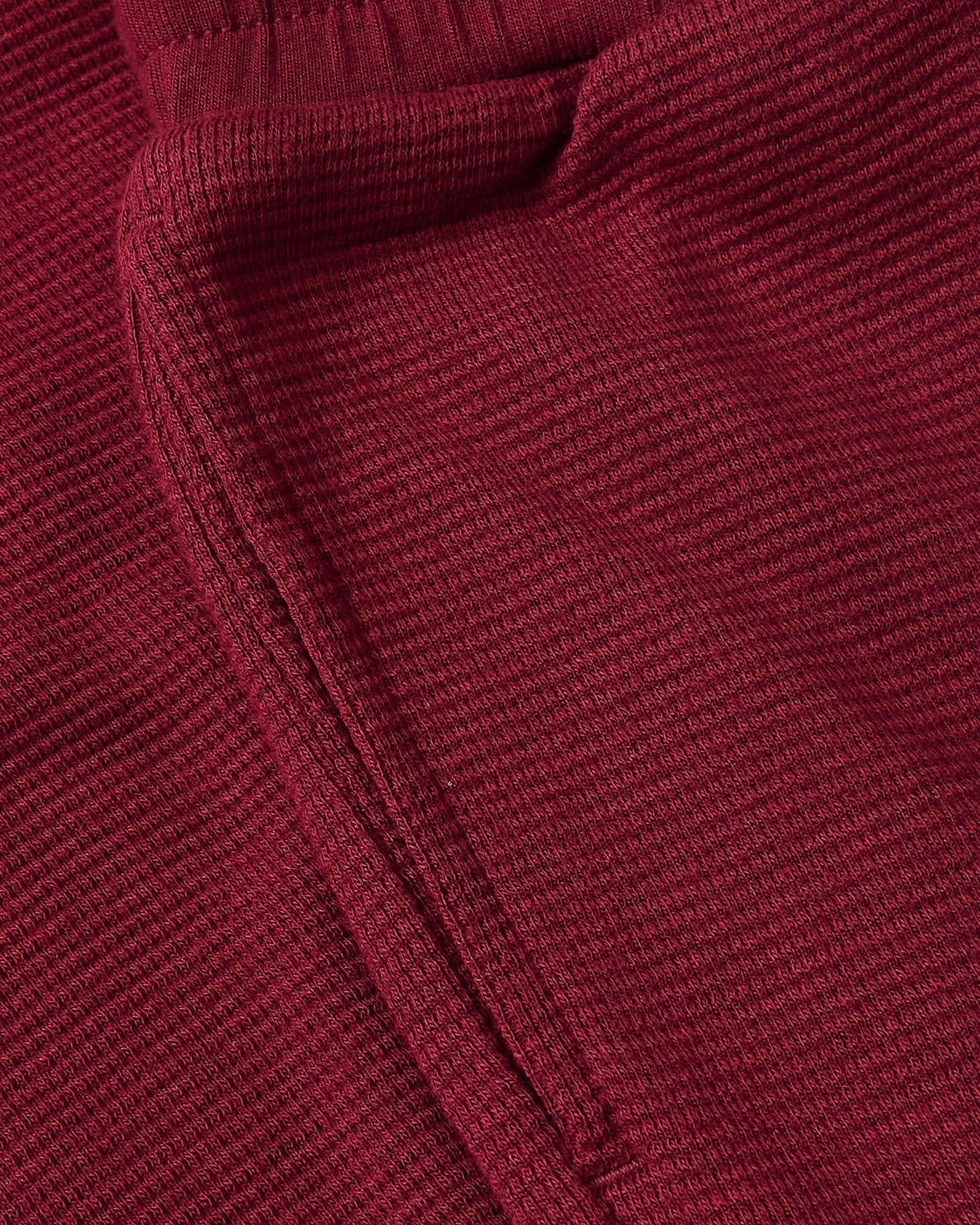 Girls Dark Maroon Waffle Long Sleeve Henley & Waffle Leg Pants 2-Pack