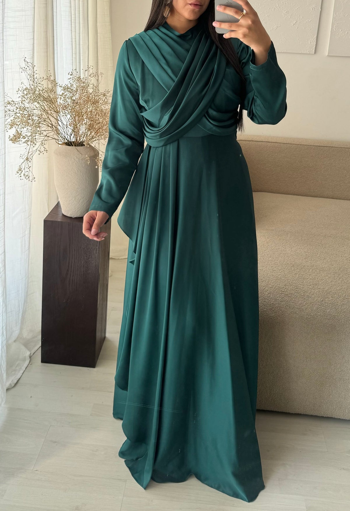 Robe Turquie Col Croise I Vert Emeraude