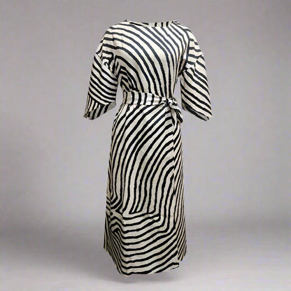 Geometric Print Batwing Sleeve Flowy Maxi Dress – 12 Styles, XS–XXXL