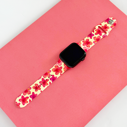 Island Girl Butter Yellow Hibiscus Apple Watch Strap