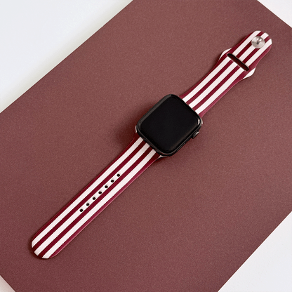 Blushberry Scallop Stripes Apple Watch Strap