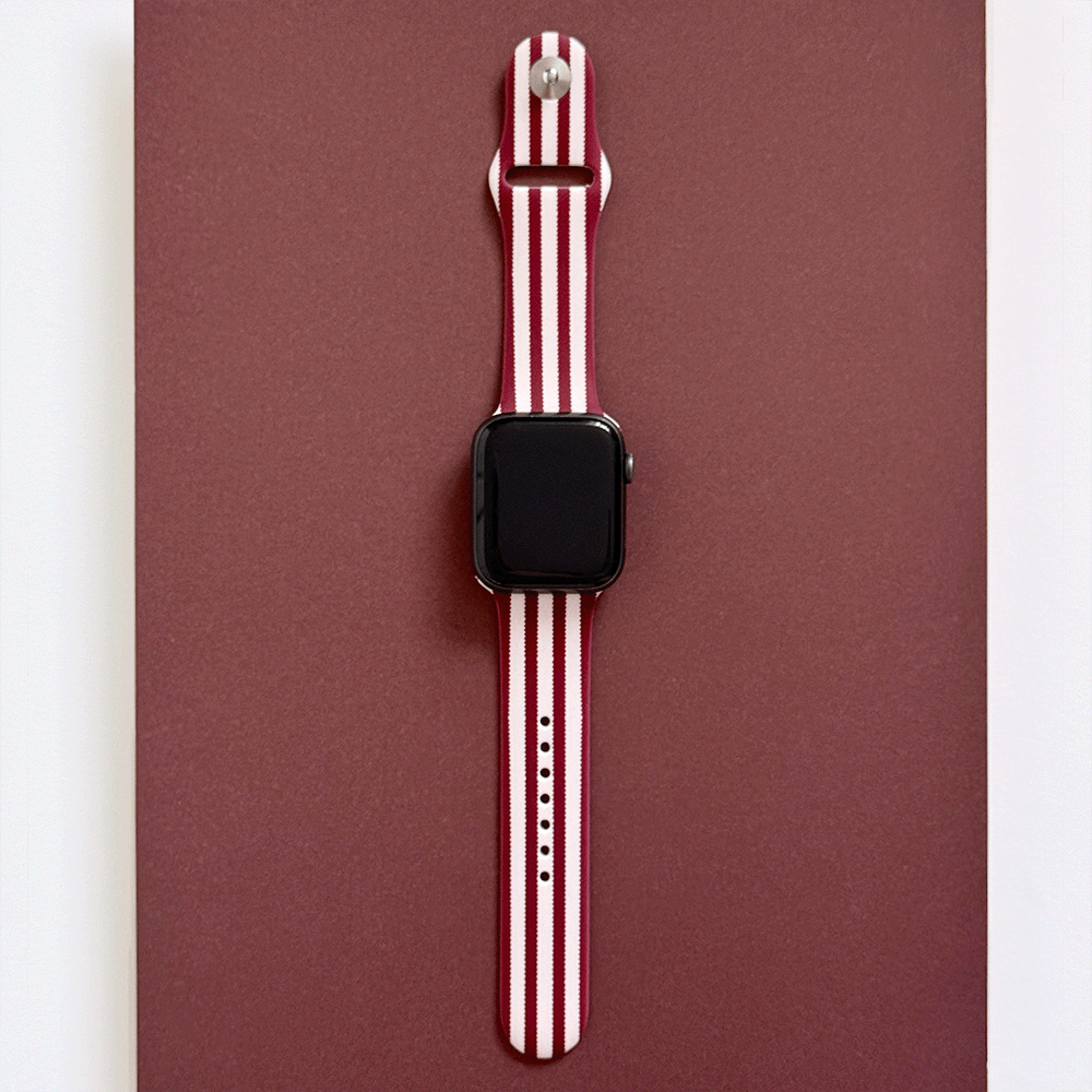 Blushberry Scallop Stripes Apple Watch Strap
