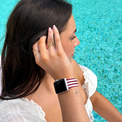 Blushberry Scallop Stripes Apple Watch Strap