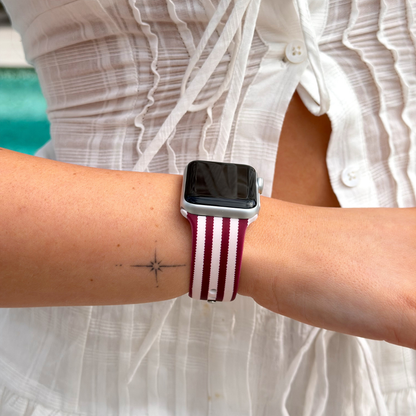 Blushberry Scallop Stripes Apple Watch Strap