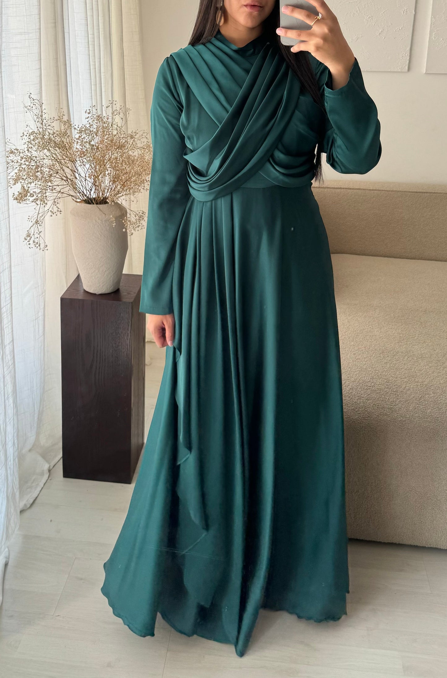 Robe Turquie Col Croise I Vert Emeraude